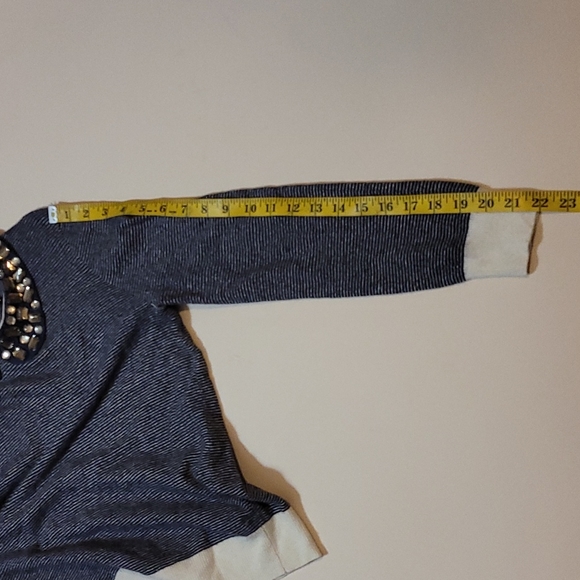 J.Crew Wool Blend Striped Jeweled Peter Pan Collar Sweater Small - Picture 11 of 14